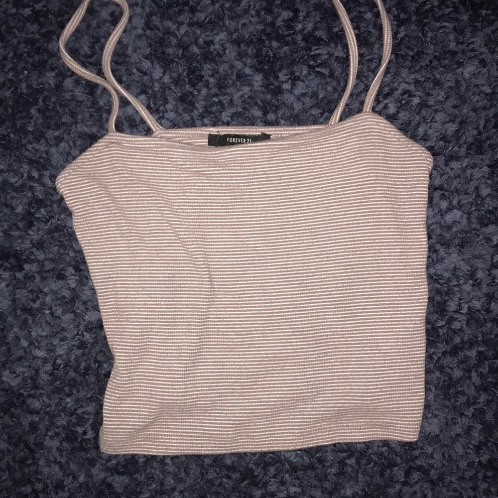 mauve striped cropped top